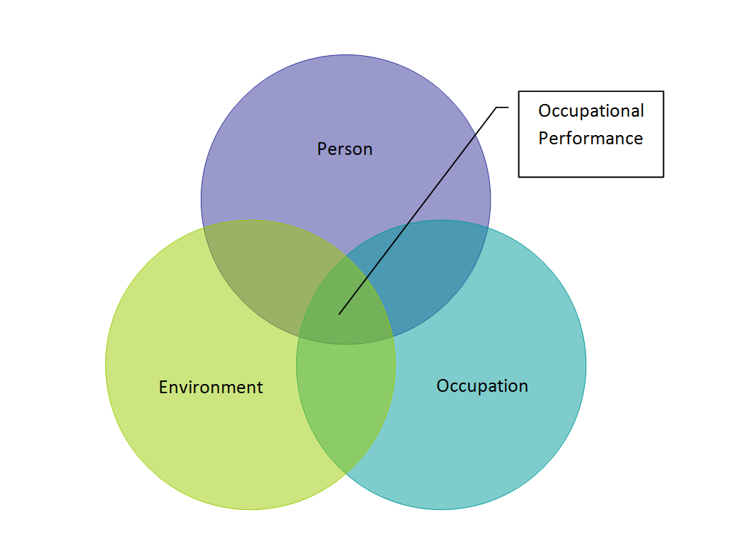 Law et. al. (1996). Ther Person-Enviornment-Occupational Model: A transactive approach to occupational performance. CJOT 63(1), 9-23